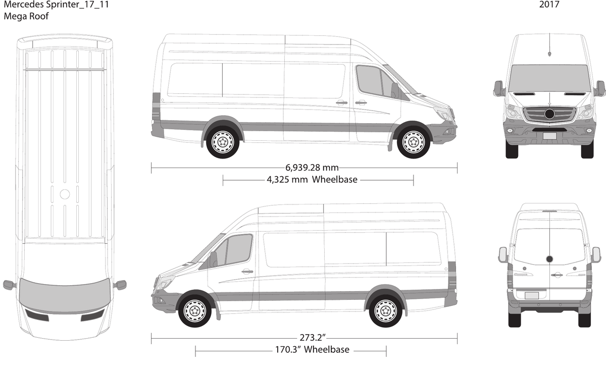 2017 Mercedes Sprinter Vector Wrap Template - GravBase