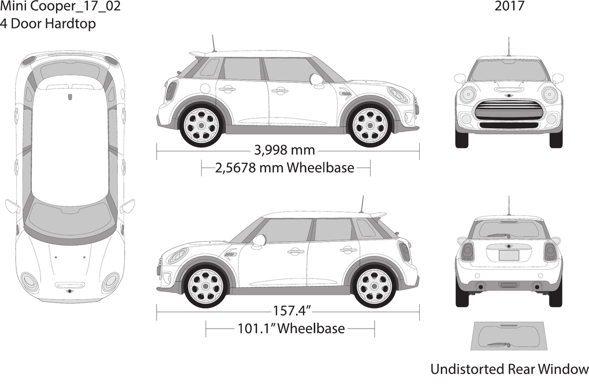 2017 Mini Cooper Mini Hardtop vector wrap template V02, Design-Ready PDF - GravBase