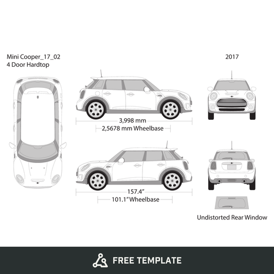 2017 Mini Cooper Mini Hardtop free vector vehicle wrap template - GravBase