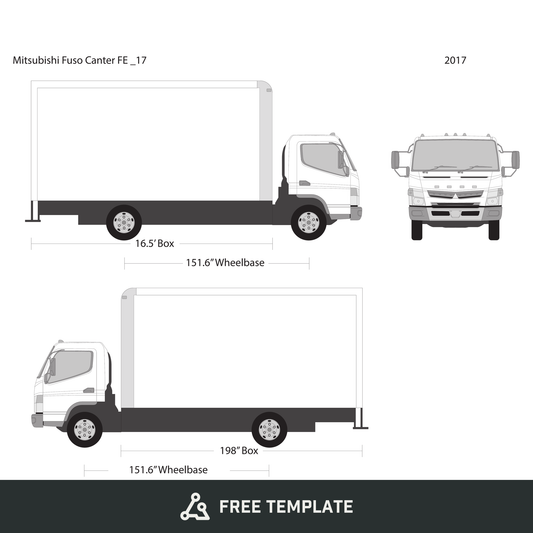 2017 Mitsubishi Fuso 17 01 free vector vehicle wrap template - GravBase