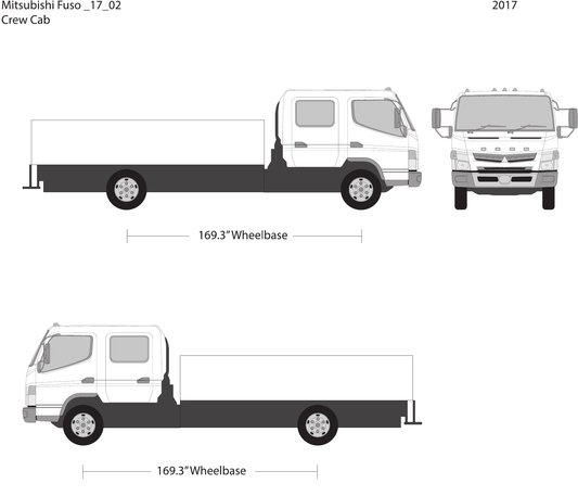 2017 Mitsubishi Fuso 17 02 vector wrap template, Design-Ready PDF - GravBase