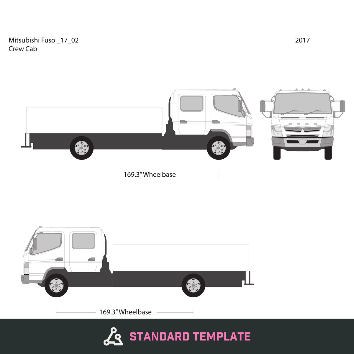 2017 Mitsubishi Fuso 17 02 vector wrap template, Design-Ready PDF - GravBase
