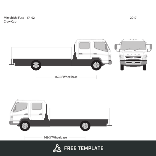 2017 Mitsubishi Fuso 17 02 free vector vehicle wrap template - GravBase