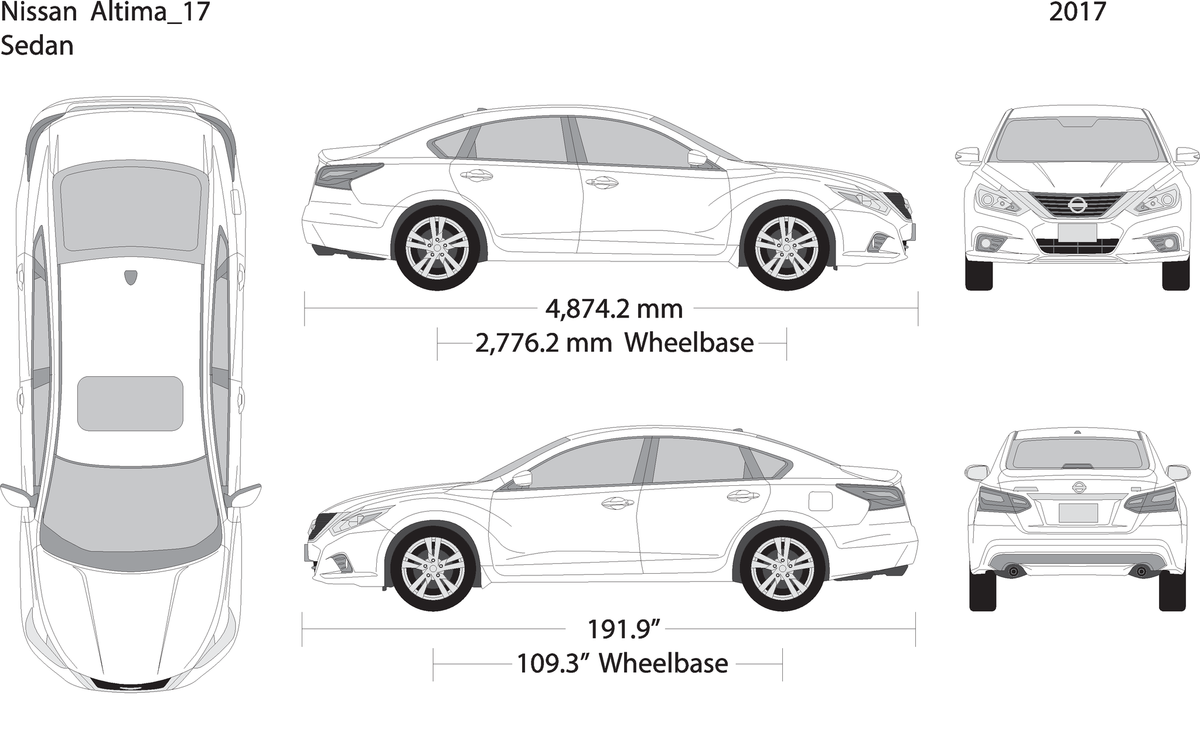 2017 Nissan Altima V01 Vehicle Wrap Template