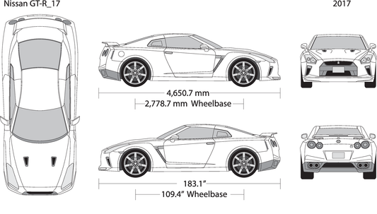 2017 Nissan Gt R V17 Vehicle Wrap Template