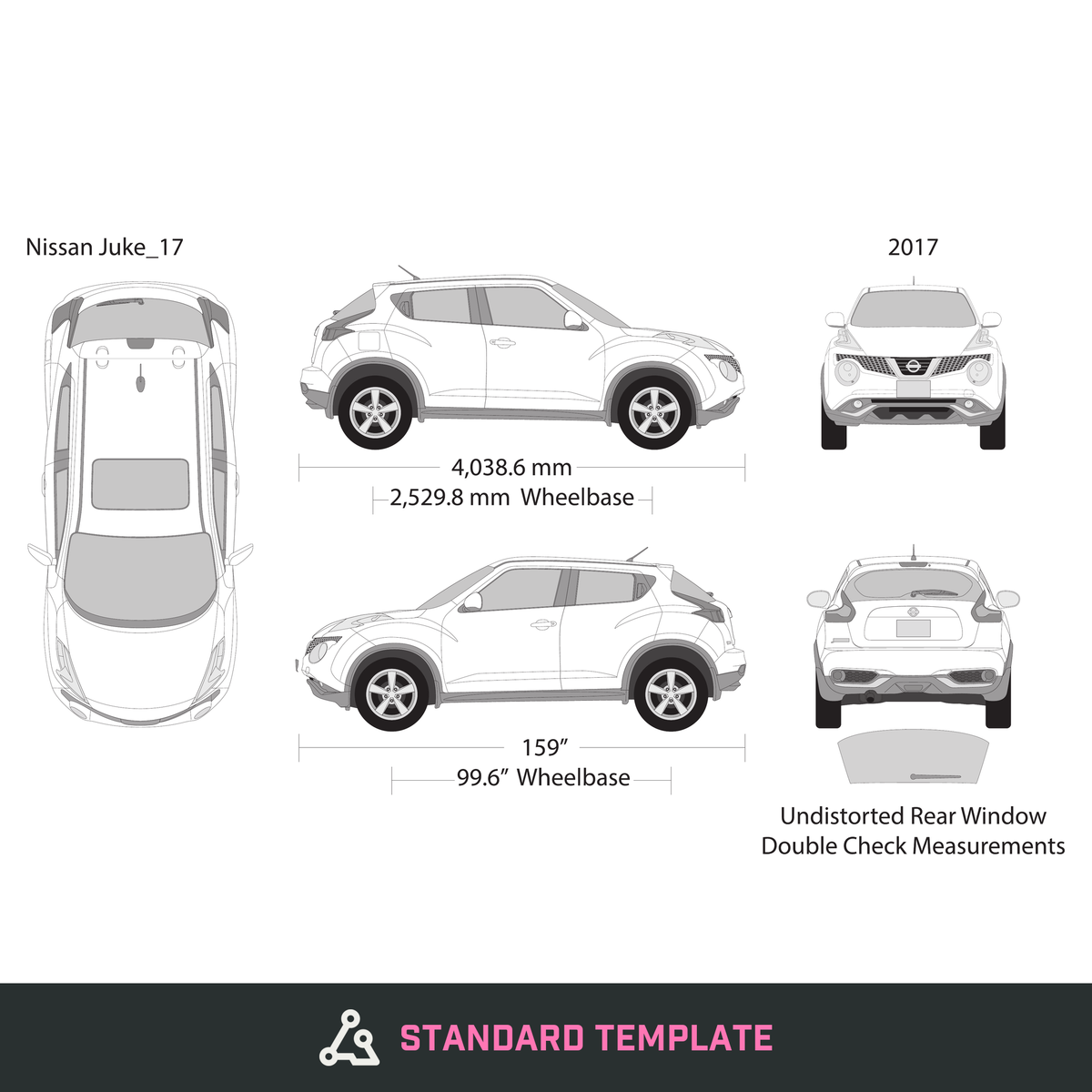 2017 Nissan Juke vector wrap template, Design-Ready PDF - GravBase