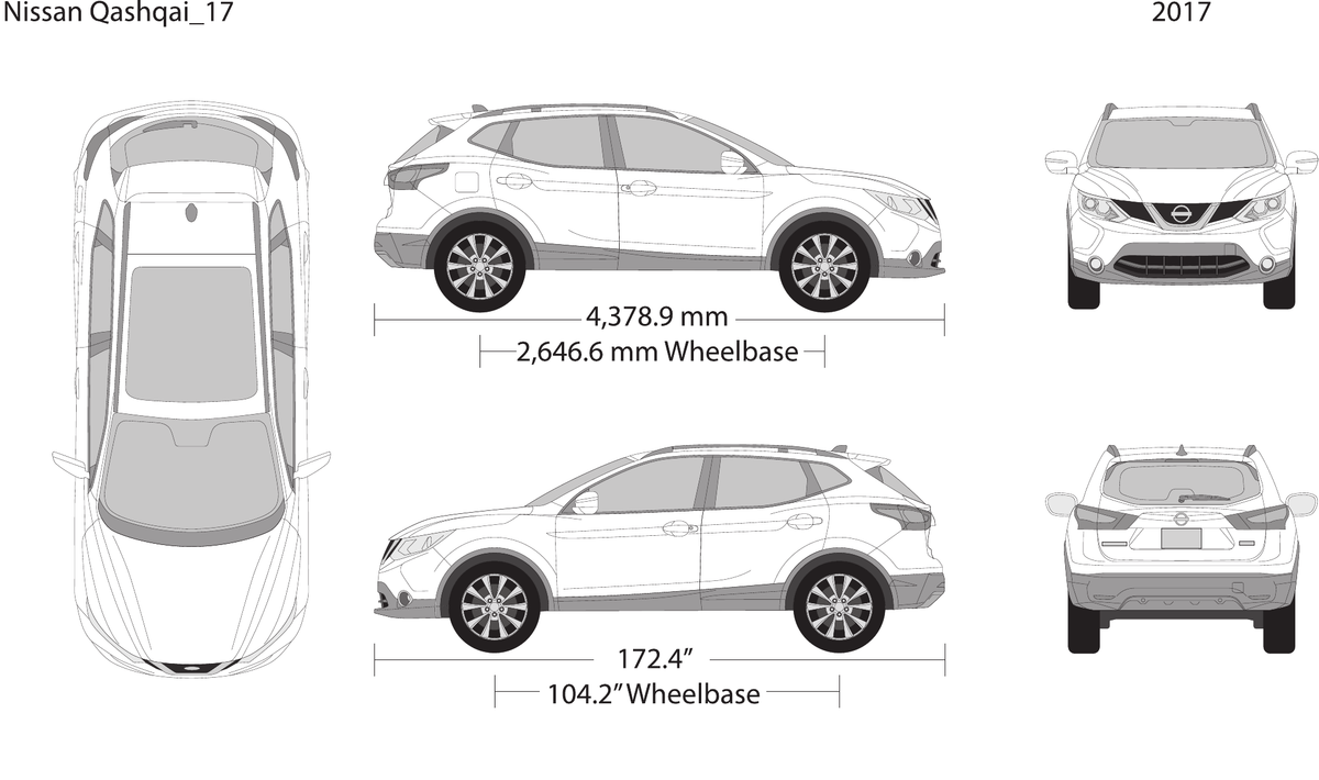 2017 Nissan Qashqai vector wrap template, Design-Ready PDF - GravBase