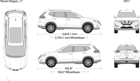 2017 Nissan Rogue V17 Vehicle Wrap Template