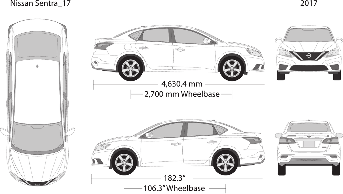 2017 Nissan Sentra vector wrap template, Design-Ready PDF - GravBase