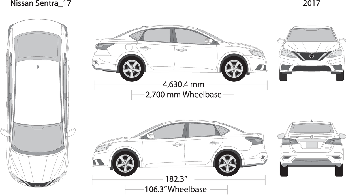 2017 Nissan Sentra V17 Vehicle Wrap Template