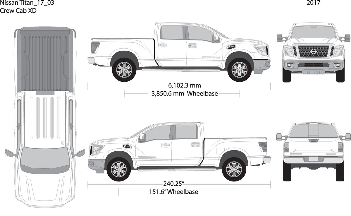 2017 Nissan Titan V03 Vehicle Wrap Template