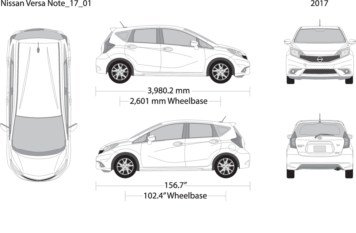 2017 Nissan Versa Note V01 Vehicle Wrap Template