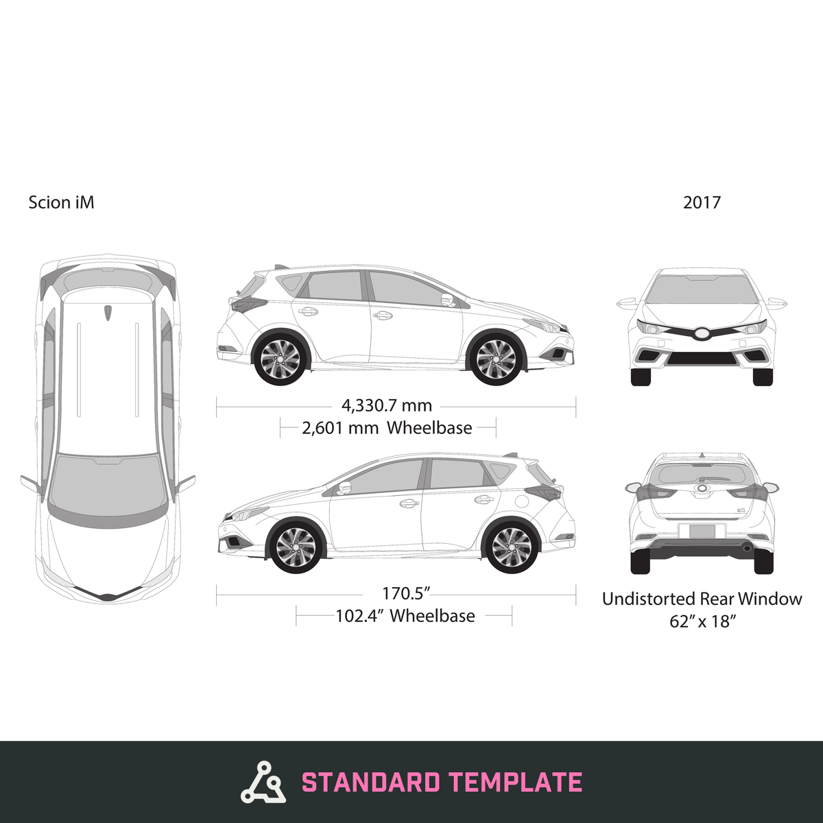 2017 Scion Im vector wrap template, Design-Ready PDF - GravBase