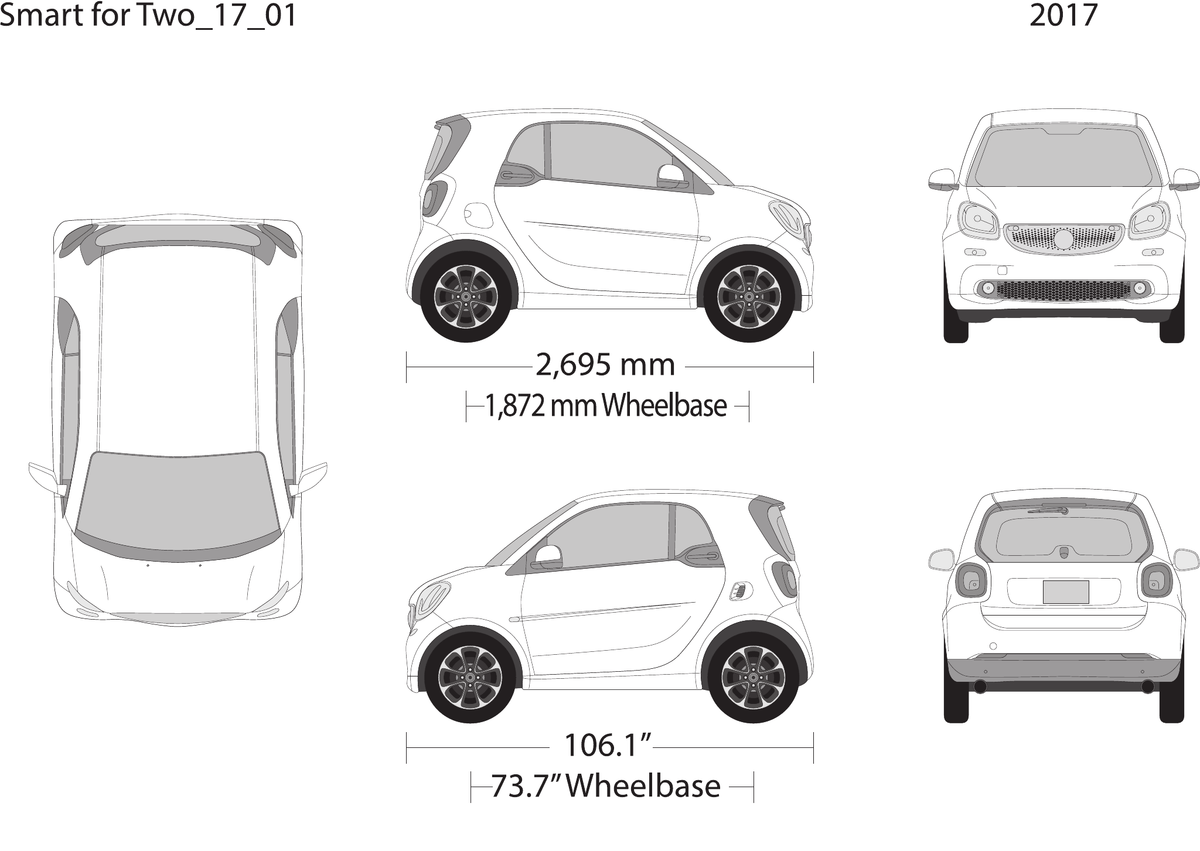 2017 Smart Fortwo vector wrap template, Design-Ready PDF - GravBase