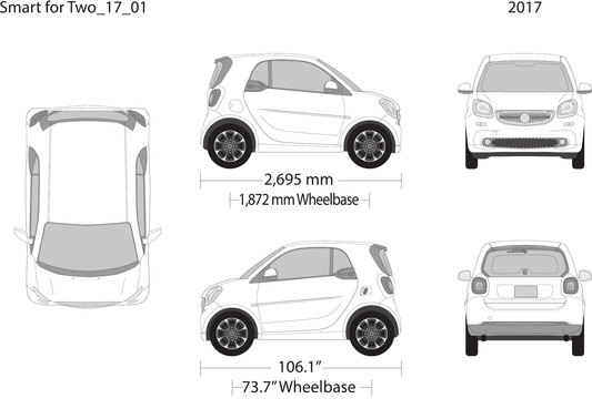 2017 Smart Fortwo vector wrap template, Design-Ready PDF - GravBase