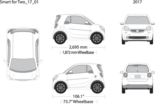 2017 Smart Fortwo V01 Vehicle Wrap Template