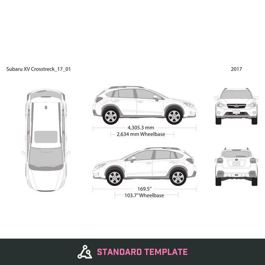 2017 Subaru XV Crosstrek vector wrap template, Design-Ready PDF - GravBase