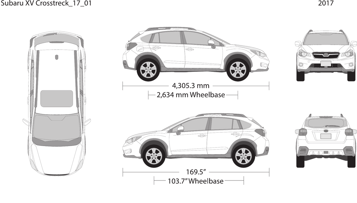 2017 Subaru XV Crosstrek vector wrap template, Design-Ready PDF - GravBase