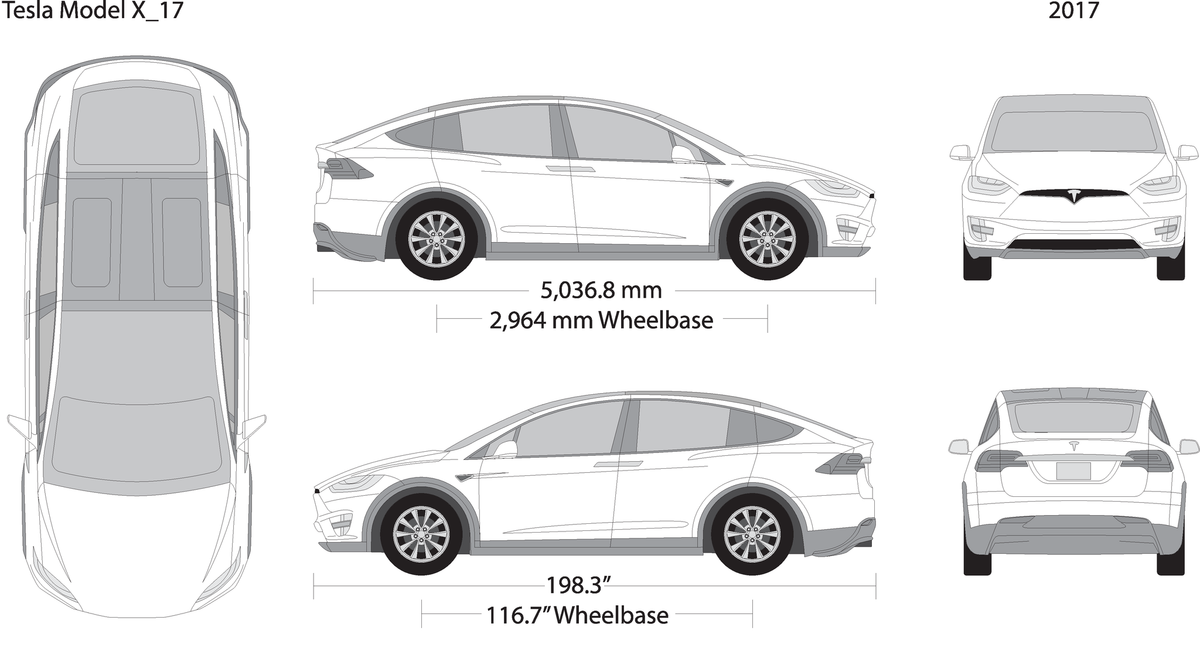 2017 Tesla Model X V17 Vehicle Wrap Template
