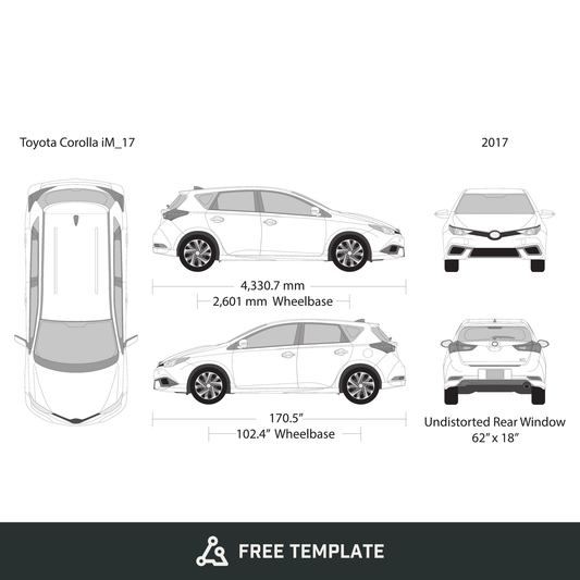 2017 Toyota Corolla Im free vector vehicle wrap template - GravBase