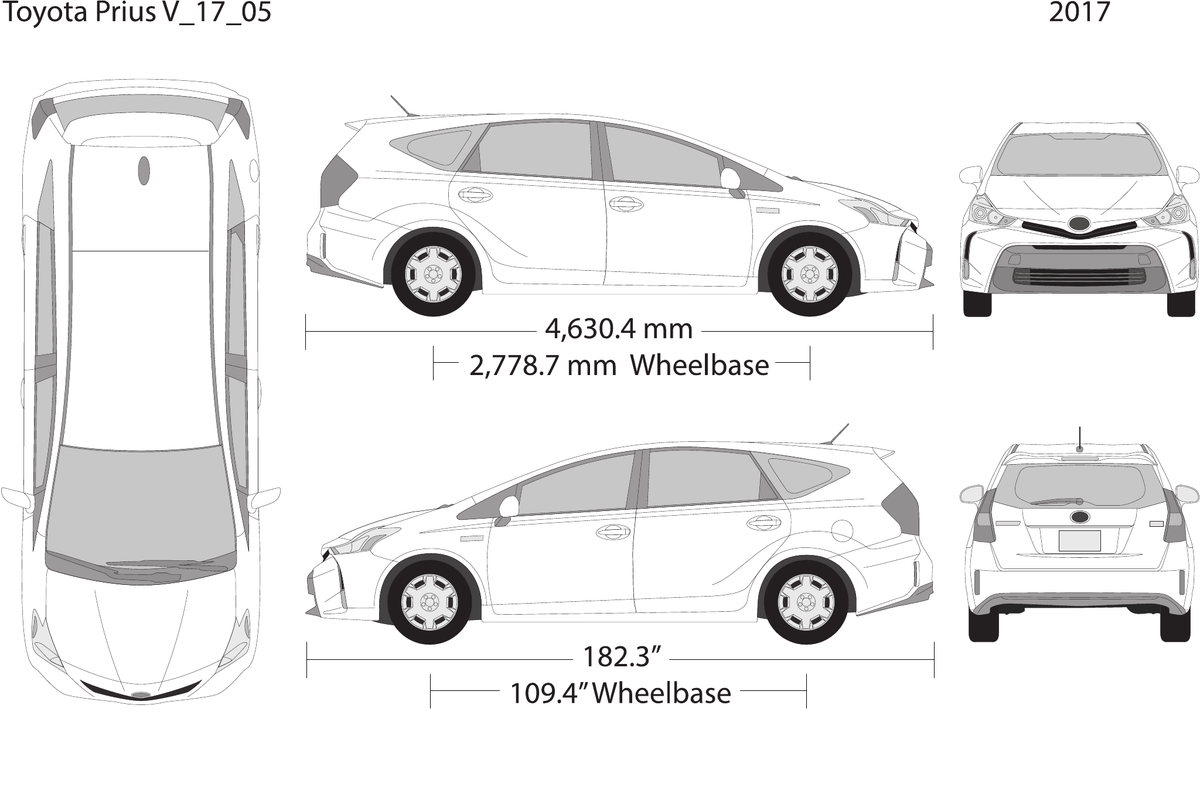 2017 Toyota Prius vector wrap template V05, Design-Ready PDF - GravBase