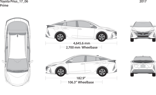 2017 Toyota Prius V06 Vehicle Wrap Template