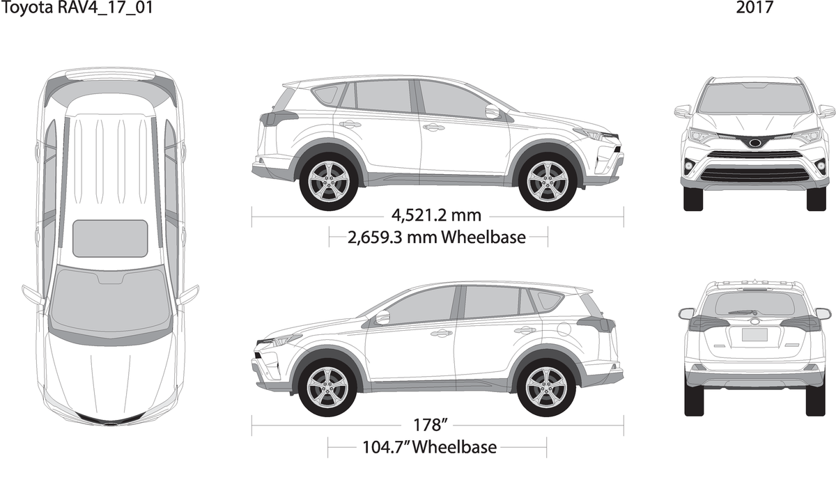 2017 Toyota Rav4 V17 Vehicle Wrap Template