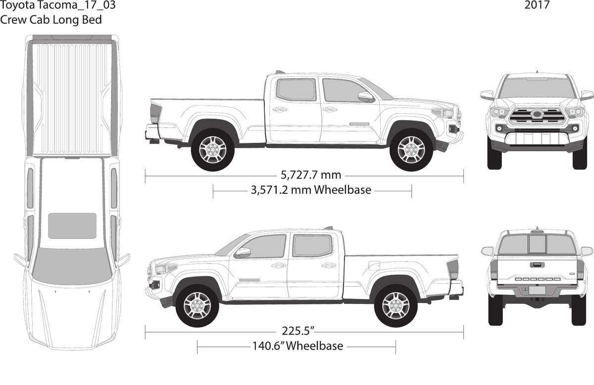 2017 Toyota Tacoma vector wrap template V03, Design-Ready PDF - GravBase