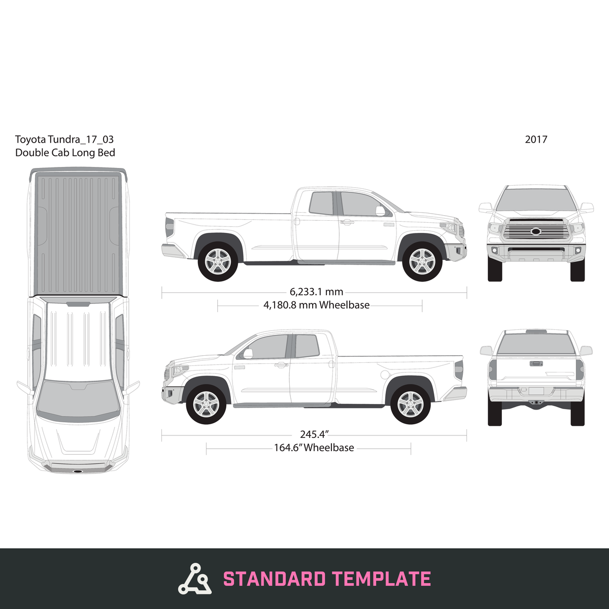2017 Toyota Tundra vector wrap template V03, Design-Ready PDF - GravBase