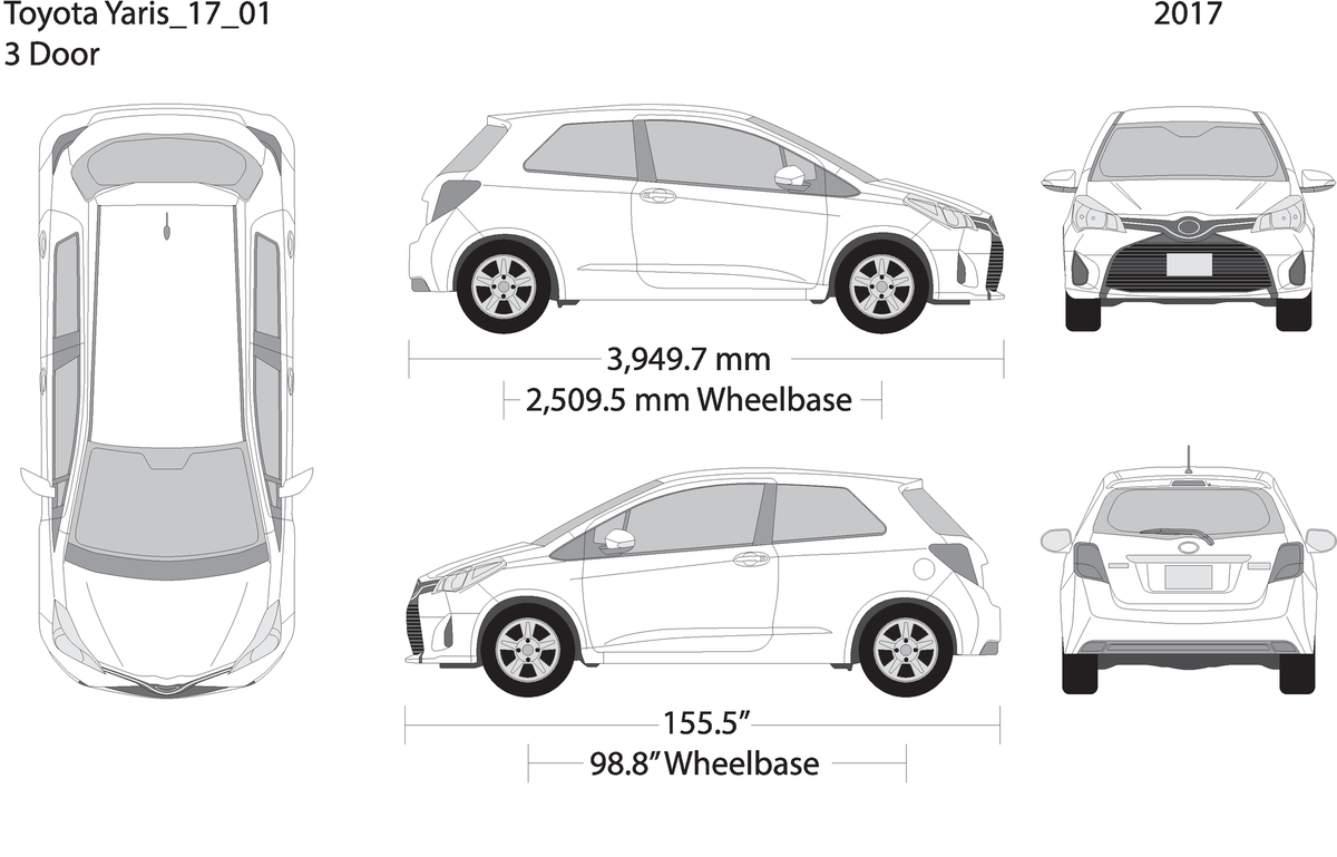 2017 Toyota Yaris V01 Vehicle Wrap Template