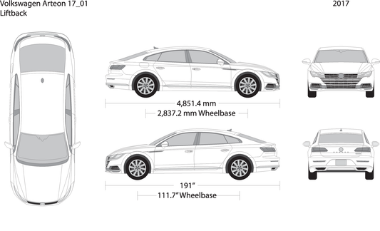 2017 Volkswagen Arteon V01 Vehicle Wrap Template