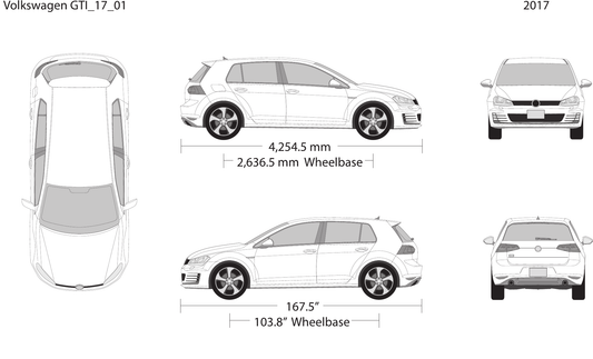 2017 Volkswagen GTI Vector Wrap Template - GravBase