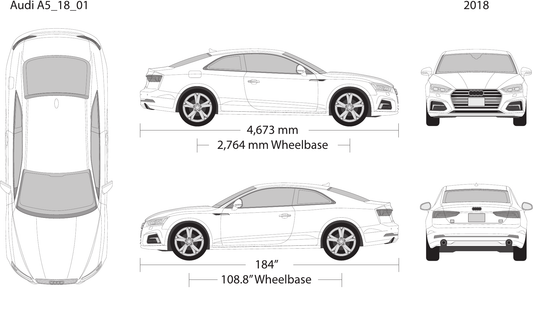 2018 Audi A5 vector wrap template, Design-Ready PDF - GravBase