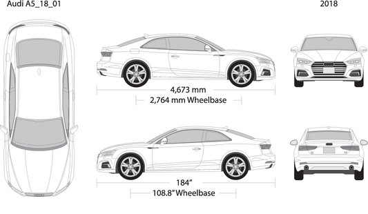 2018 Audi A5 V01 Vehicle Wrap Template