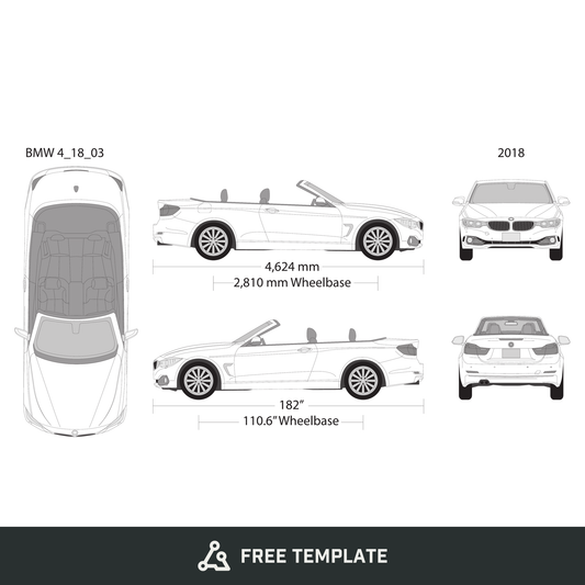 2018 BMW 4 free vector vehicle wrap template - GravBase