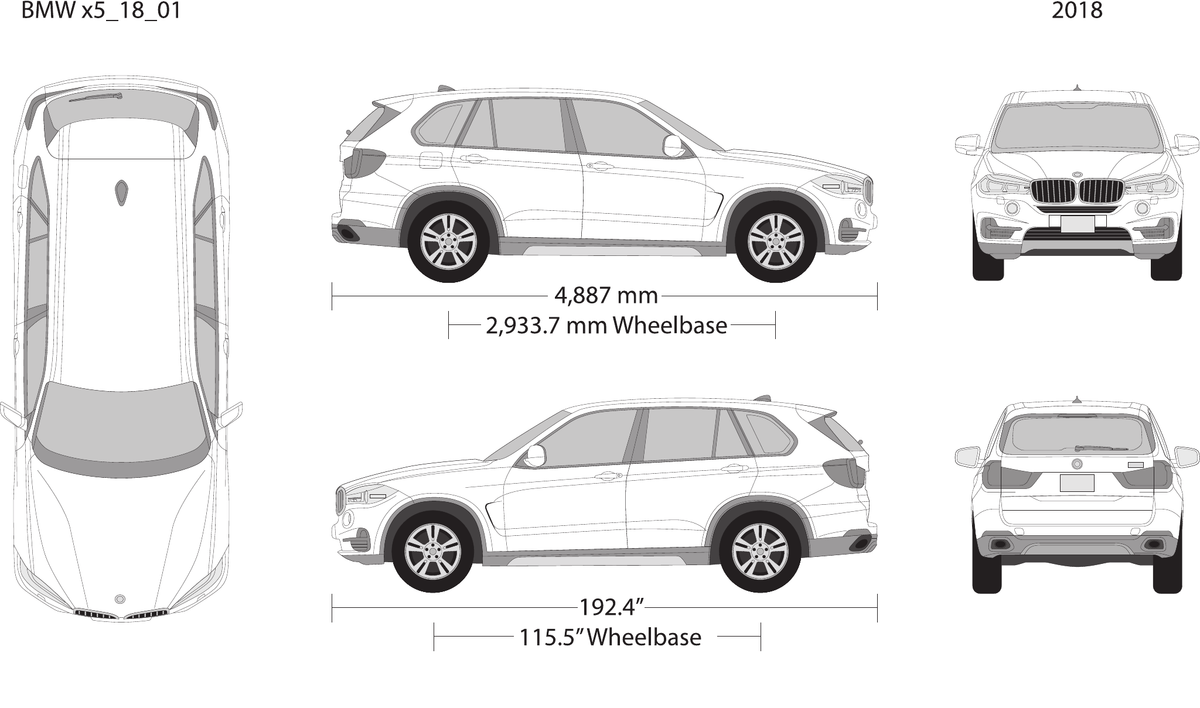 2018 BMW X5 vector wrap template, Design-Ready PDF - GravBase
