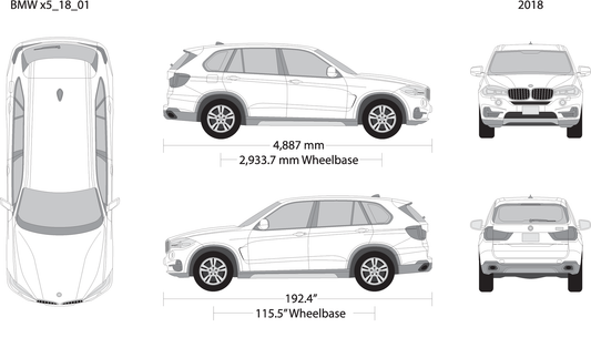 2018 Bmw X5 V01 Vehicle Wrap Template