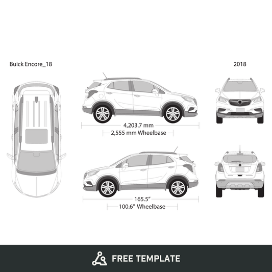 2018 Buick Encore free vector vehicle wrap template - GravBase