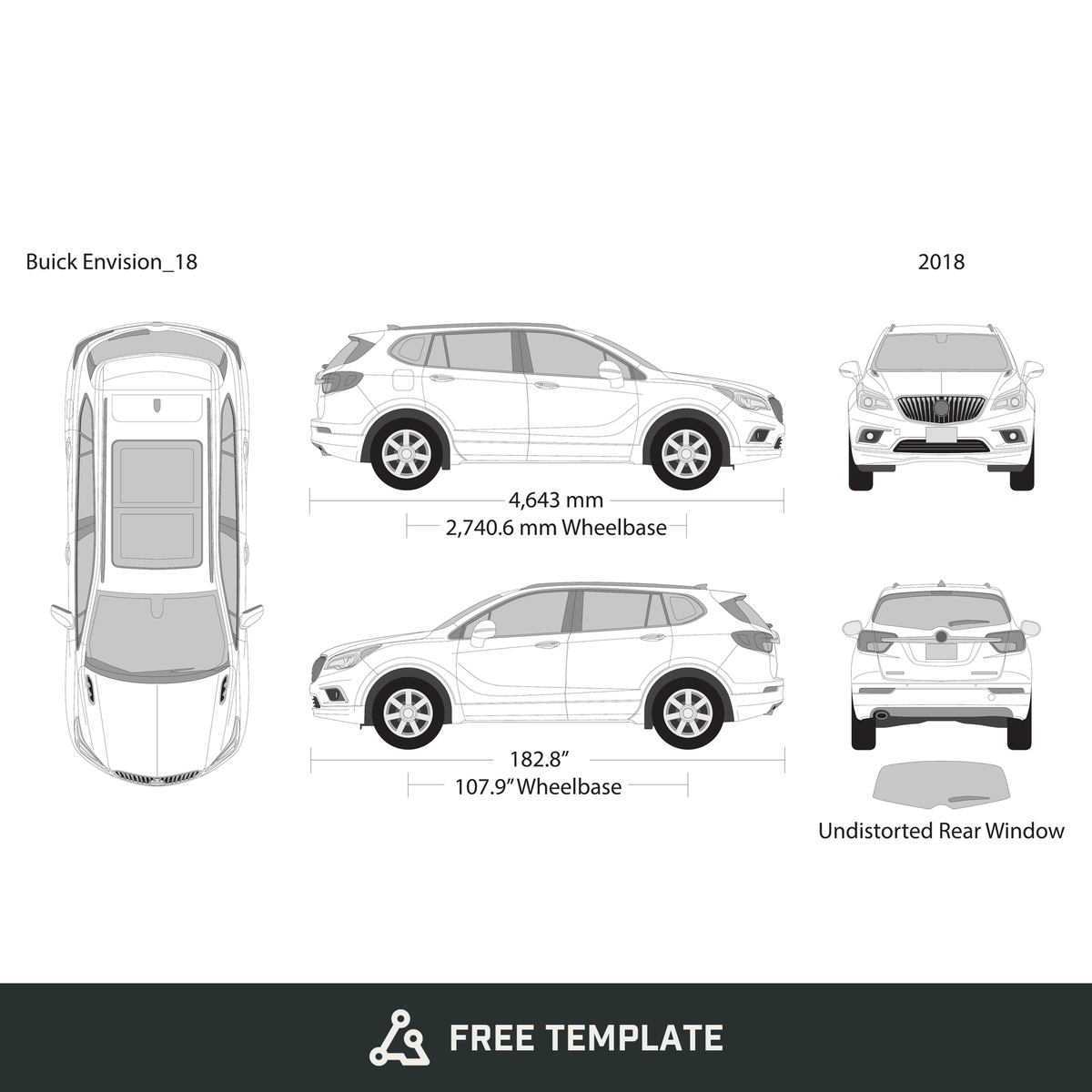 2018 Buick Envision free vector vehicle wrap template - GravBase