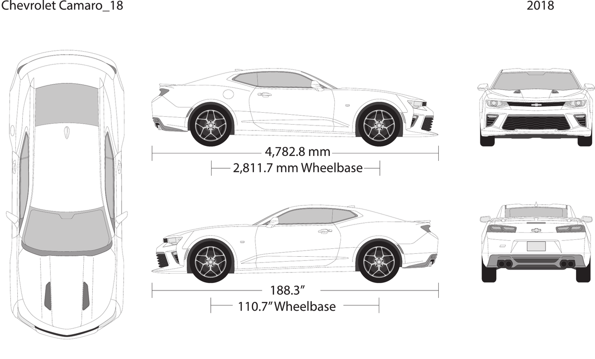 2018 Chevy Camaro vector wrap template, Design-Ready PDF - GravBase