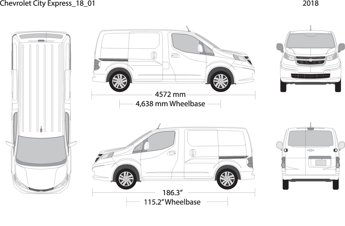 2018 Chevy City Express V01 Vehicle Wrap Template