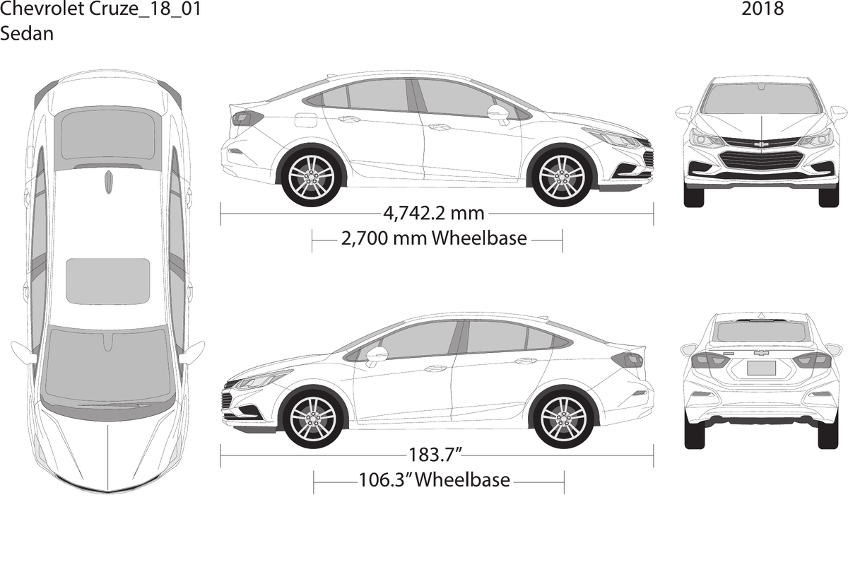 2018 Chevy Cruze vector wrap template V01, Design-Ready PDF - GravBase