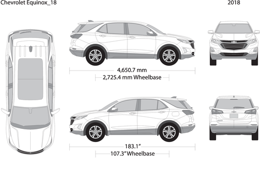 2018 Chevy Equinox V18 Vehicle Wrap Template