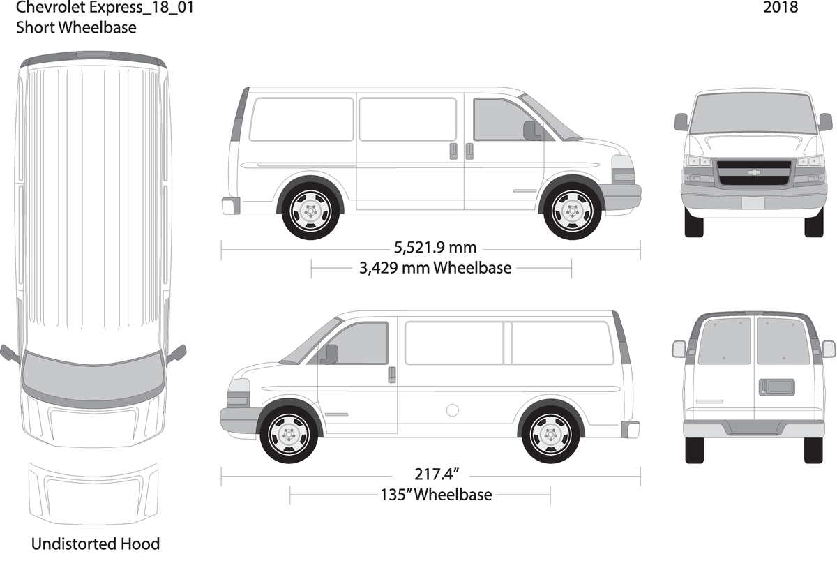 2018 Chevy Express V01 Vehicle Wrap Template