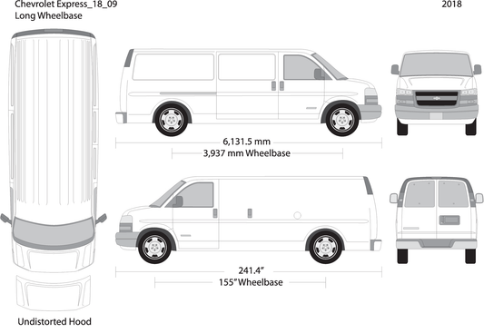 2018 Chevy Express V09 Vehicle Wrap Template