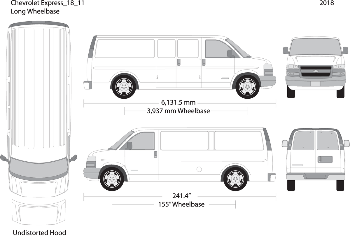 2018 Chevy Express V11 Vehicle Wrap Template