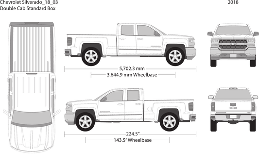 2018 Chevy Silverado 1500 vector wrap template V03, Design-Ready PDF - GravBase