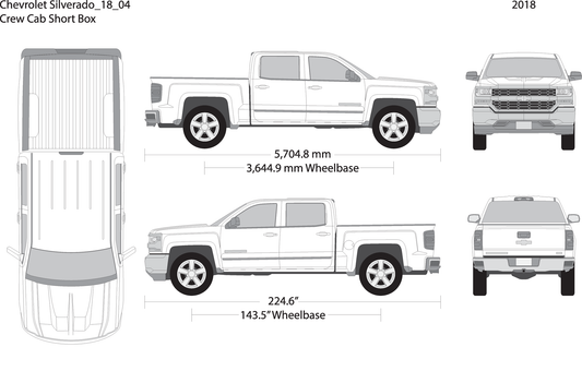 2018 Chevy Silverado 1500 V04 Vehicle Wrap Template