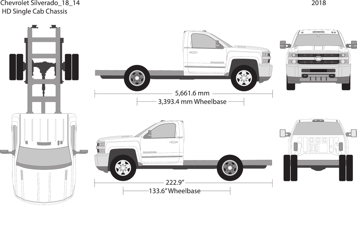 2018 Chevy Silverado 2500-3500 HD vector wrap template V14, Design-Ready PDF - GravBase