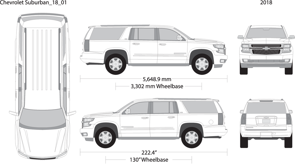 2018 Chevy Suburban V01 Vehicle Wrap Template